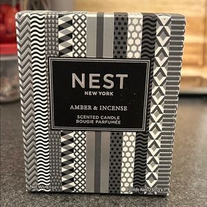 Amber & Incense Scented Candle - Black and Gray